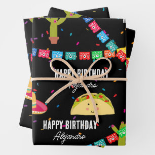 Mexican Theme Fiesta - Taco Bout a Birthday Party Wrapping Paper Sheet