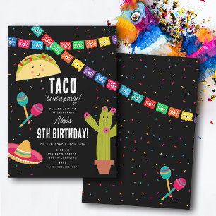 Mexican Theme Fiesta - Taco Bout a Party Birthday Invitation
