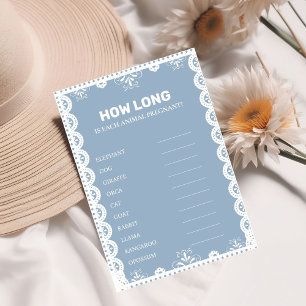 Mexican Theme pregnancy baby shower game card