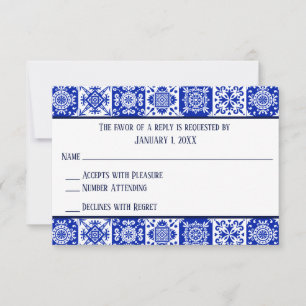 Mexican-themed Spanish Tile RSVP Cards