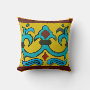 Mexican Tile Blue Edge Cushion