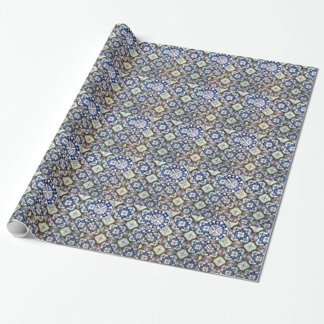 Mexican Tile design Wrapping Paper (Unrolled)