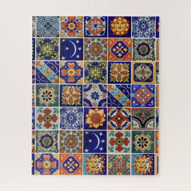 Mexican Tile Puzzle Template or USE YOUR PHOTO (Vertical)