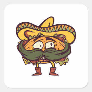 Mexican torta square sticker