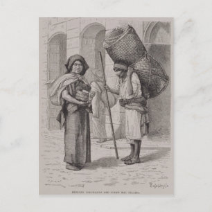 Mexican Tortillera and Straw Mat Seller Postcard