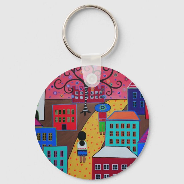 Mexican Town by Prisarts Key Ring (Front)