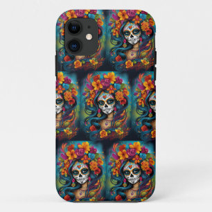 Mexican Tradition: Colourful Sugar Skull Makeup iPhone 11 Case