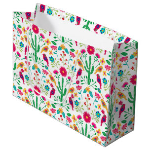 Mexican Traditional Floral Folk Art Bright Colors Large Gift Bag