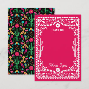 Mexican Traditional Floral Folk Art Bright Colours Thank You Card