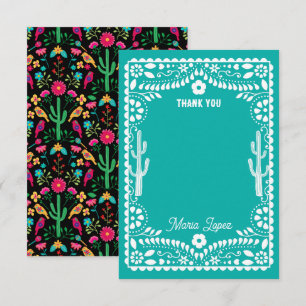 Mexican Traditional Floral Folk Art Bright Colours Thank You Card