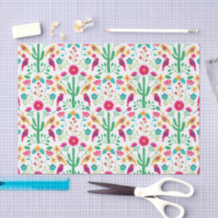 Mexican Traditional Floral Folk Art Bright Colours Tissue Paper