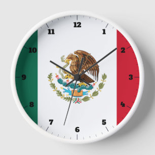 MEXICAN TRICOLOR FLAG CLOCK