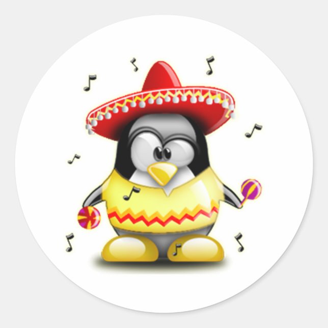 Mexican Tux Classic Round Sticker (Front)