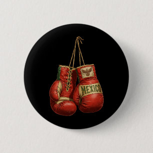 Mexican Vintage Style Boxing Gloves Aztec Mayan 6 Cm Round Badge