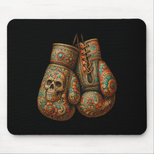 Mexican Vintage Style Boxing Gloves Aztec Mayan Fi Mouse Pad