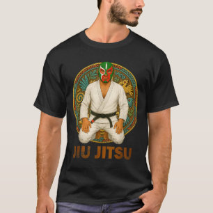 Mexican Vintage Style Jiu Jitsu Lucha Libre Mask T-Shirt