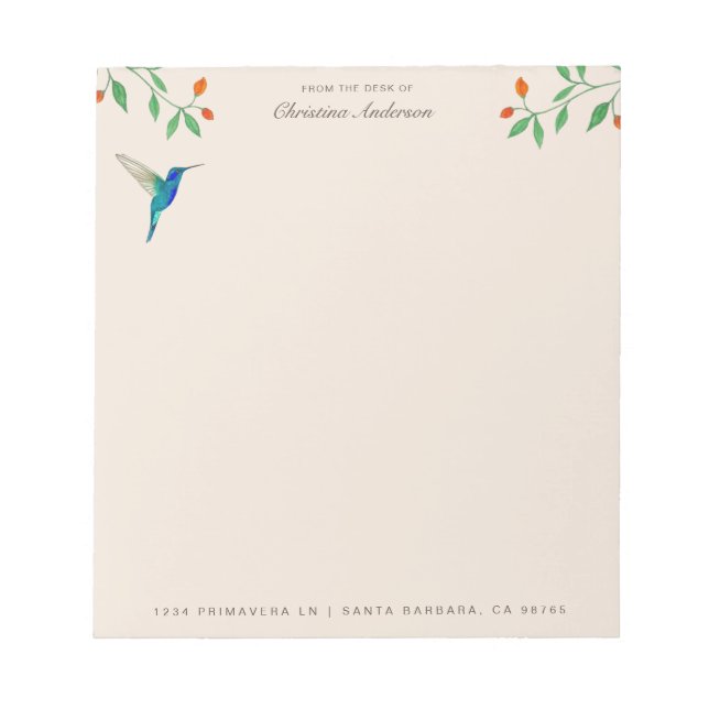 Mexican Violetear Hummingbird  Notepad (Front)