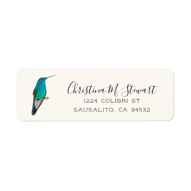 Mexican Violetear Hummingbird Return Address Label (Front)