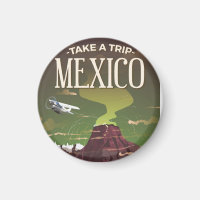 Mexican Volcano vintage travel poster