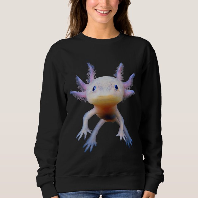 Mexican Walking Fish Cute Amphibian Axolotl Sweatshirt (Front)