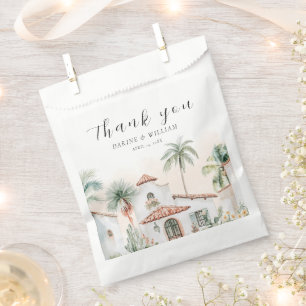 Mexican Watercolor Palm Tree Thank You Favour Bag