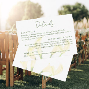 Mexican Wedding Calla Lily Romantic Boda Details Enclosure Card