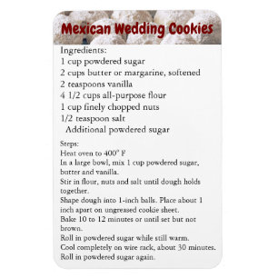 Mexican Wedding Cookies Recipe Magnet Fridge