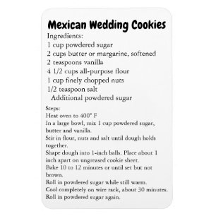 Mexican Wedding Cookies Recipe Thank You Gift Magnet