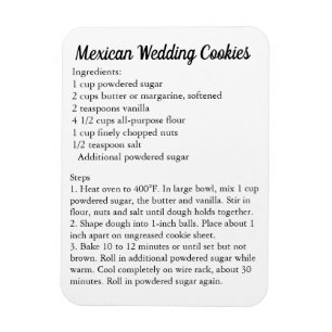 Mexican Wedding Cookies Recipe Thank You Gift Magnet