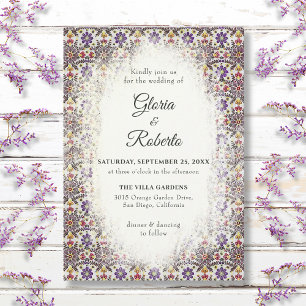 Mexican Wedding Rustic Patterns Hacienda Style  Invitation