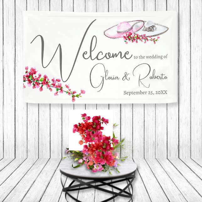 Mexican Wedding Sombrero Floral Large Welcome Sign (Creator Uploaded)