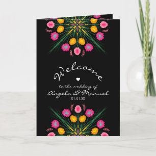 Mexican Wedding Welcome Floral Butterfly Program