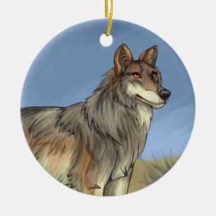 Mexican Wolf Ceramic Ornament