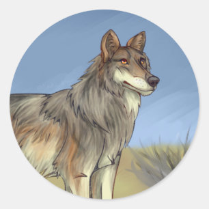Mexican Wolf Classic Round Sticker