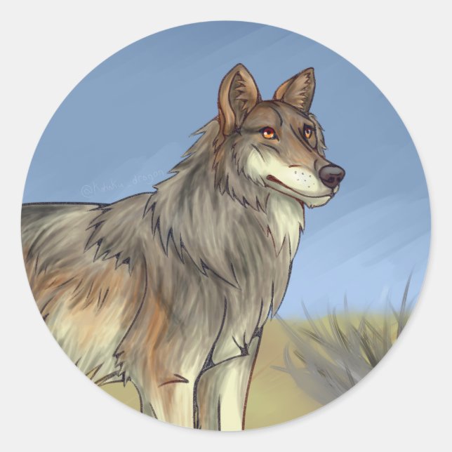 Mexican Wolf Classic Round Sticker (Front)