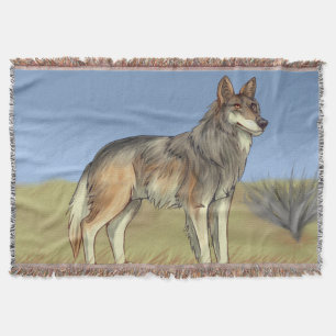 Mexican Wolf Throw Blanket