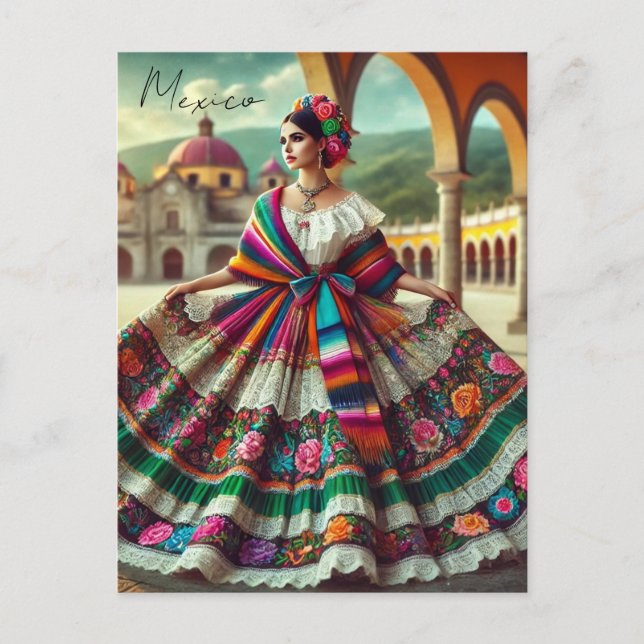 Mexican Woman in traditional dress Postcard (Front)