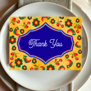 Mexican yellow wedding thank you card