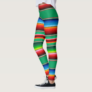 Mexican Zarape Serape Stripe Leggings
