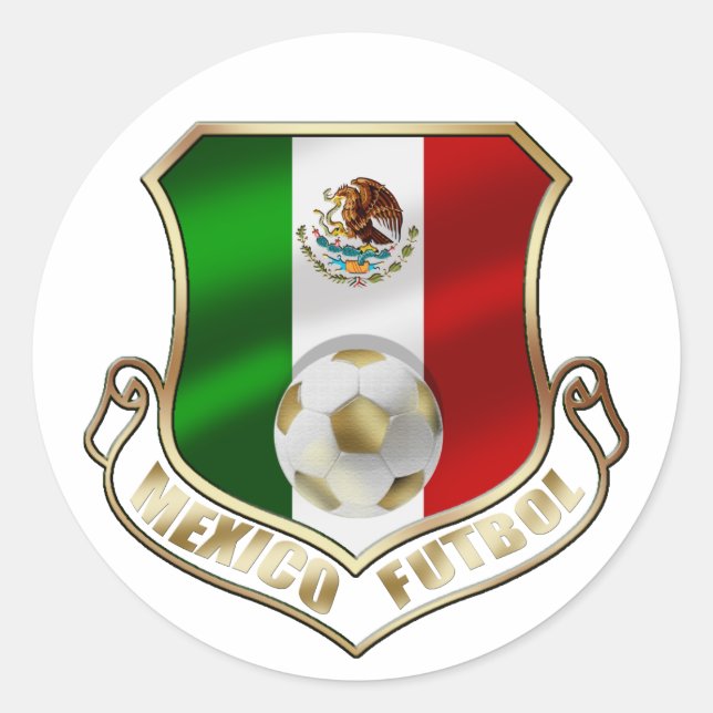 Mexicano Futbol badge emblem soccer Shield Classic Round Sticker (Front)