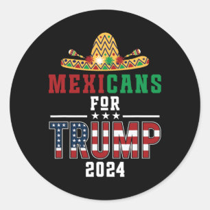 Mexicans For Trump Usa Flag Vote Republican Presid Classic Round Sticker