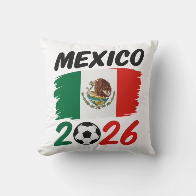 Mexico 2026 Soccer Fan Design with Football Cushion (Front)