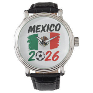 Mexico 2026 Soccer Fan Design with Football Watch
