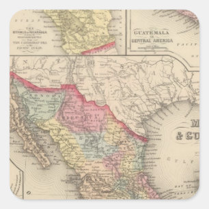 Mexico and Guatemala 4 Square Sticker