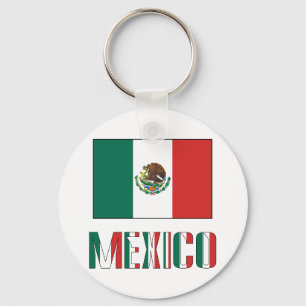 Mexico and Mexican Flag Key Ring