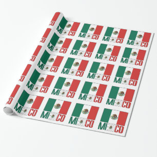 Mexico and Mexican Flag Wrapping Paper