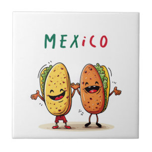 Mexico and Tacos Ceramic Tile
