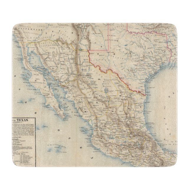 Mexico and Texas Map Cutting Board (Front)