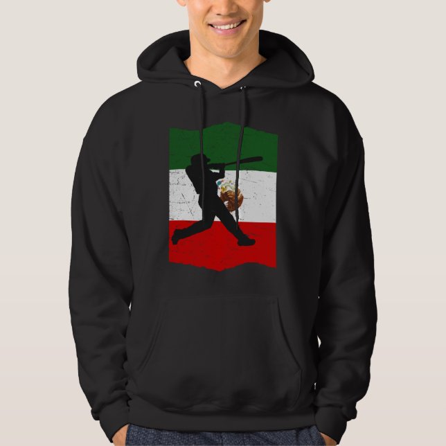Mexico Baseball Flag for Mexican Baseball Fans Vin Hoodie (Front)