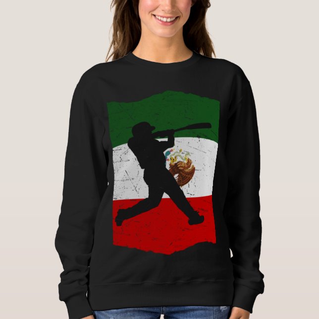 Mexico Baseball Flag for Mexican Baseball Fans Vin Sweatshirt (Front)